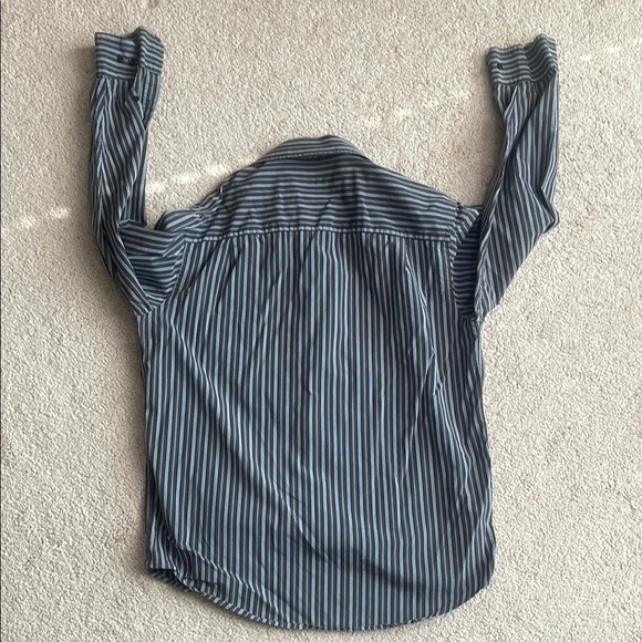 Alfani Blue Casual Button Down Shirt - Picture 6 of 6